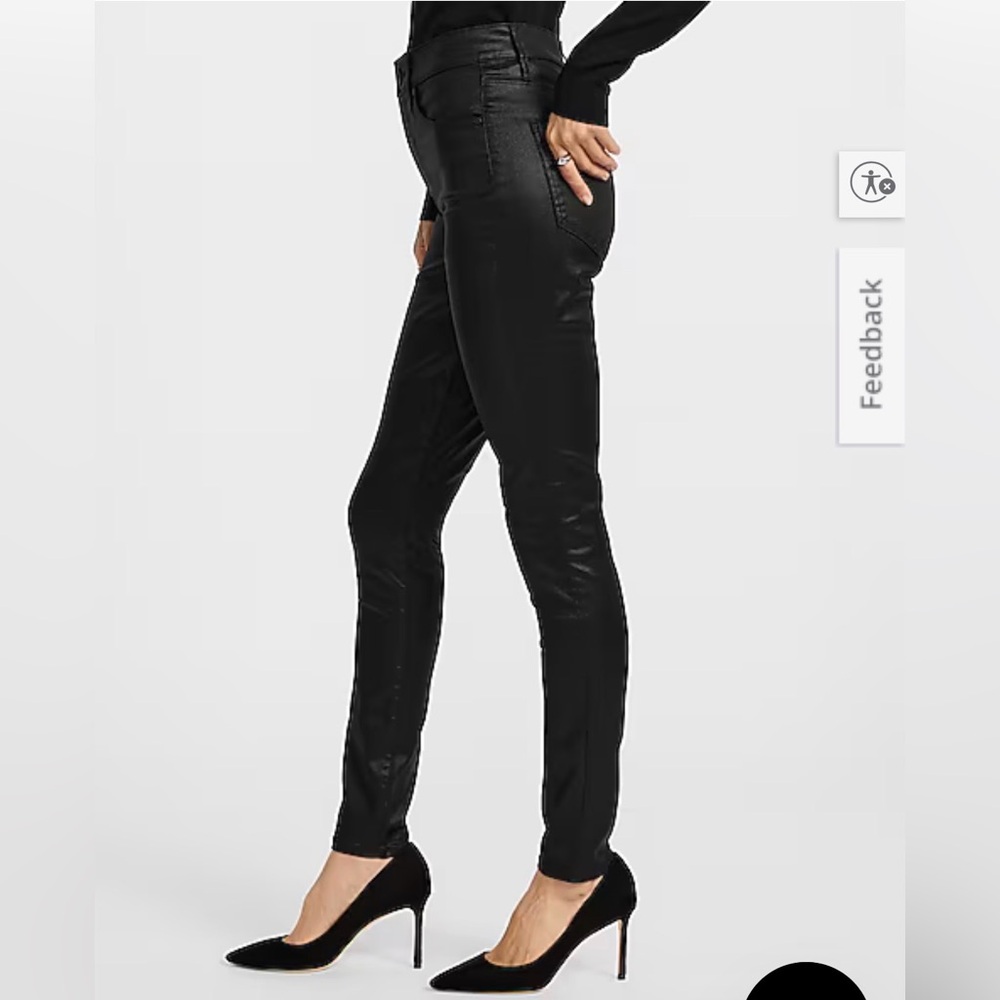 Express Skinny high Rise Black Coated Pants - size 10R - like new